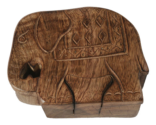 Mango Wood Elephant Puzzle Box